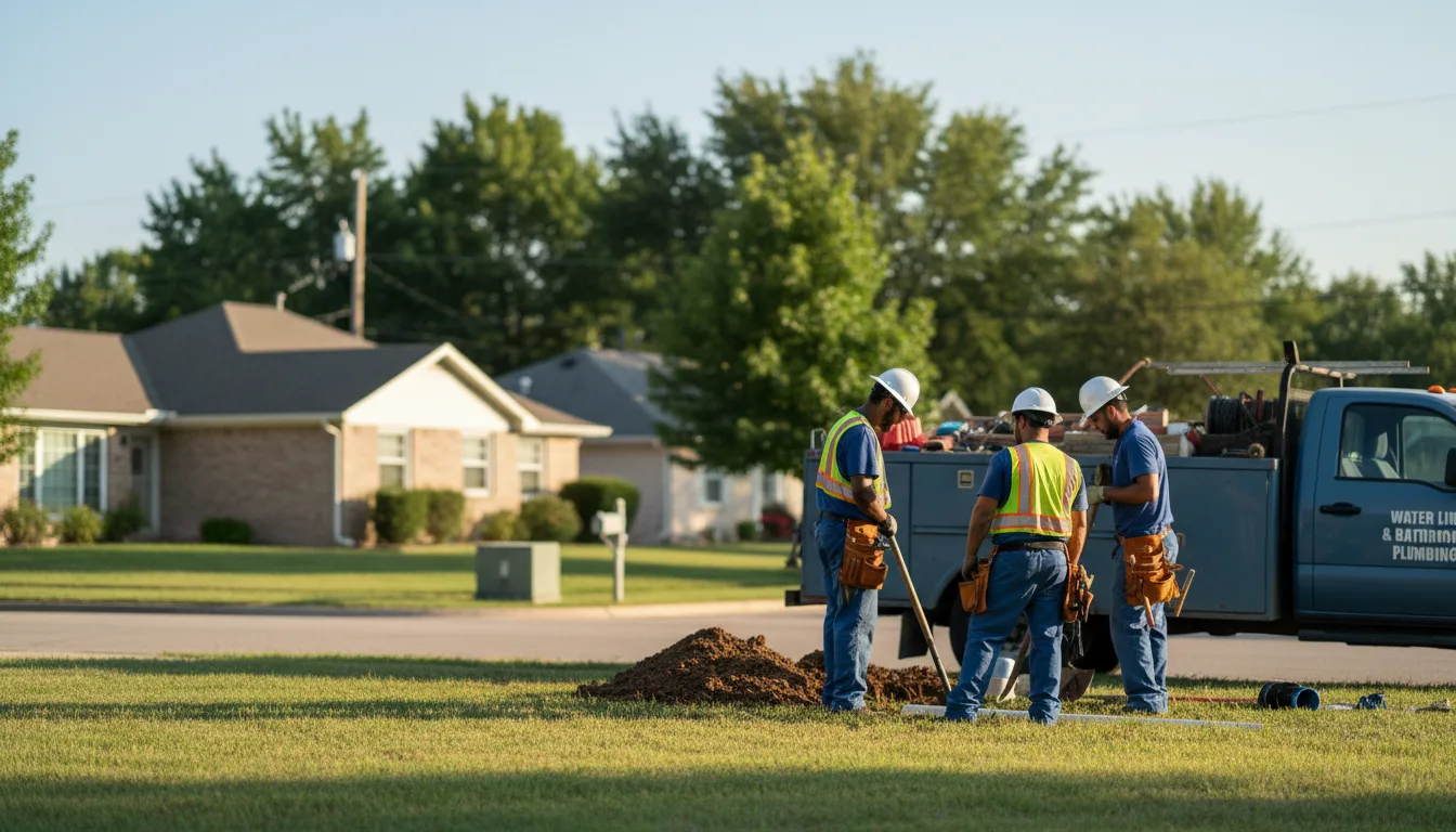 Residential water line and bathroom plumbing service in Bentley, KS
